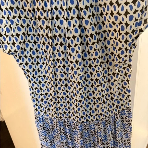 Zara Blue & White midi patchwork dress size small soho NYC - Picture 5 of 7